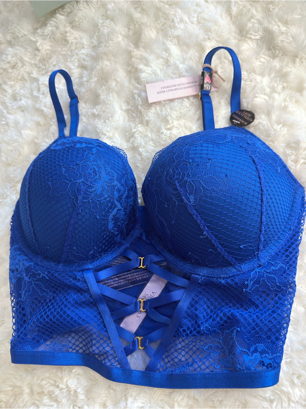 Victoria's Secret Royal Blue Lace Push-Up Bra